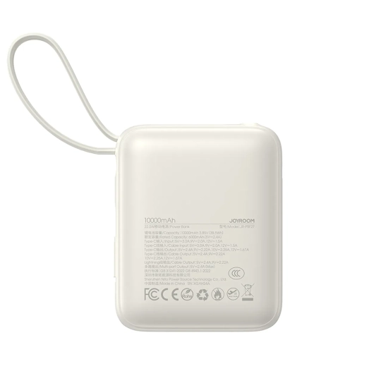 JOYROOM Powerbank 10000mAh 22.5W z wbudowanymi kablami USB-C Lightning