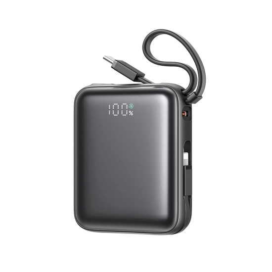 JOYROOM Powerbank 10000mAh 22.5W z wbudowanymi kablami USB-C Lightning