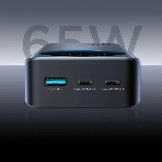 JOYROOM Powerbank 30000mAh USB-A USB-C z wyświetlaczem 65W - czarny