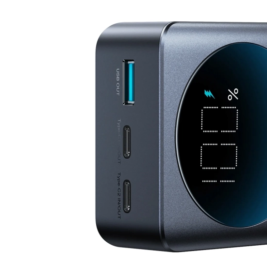 JOYROOM Powerbank 30000mAh USB-A USB-C z wyświetlaczem 65W - czarny