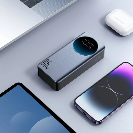 JOYROOM Powerbank 30000mAh USB-A USB-C z wyświetlaczem 65W - czarny