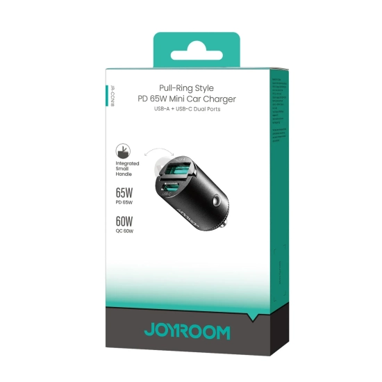 JOYROOM Ładowarka samochodowa USB-A USB-C 65W - czarna