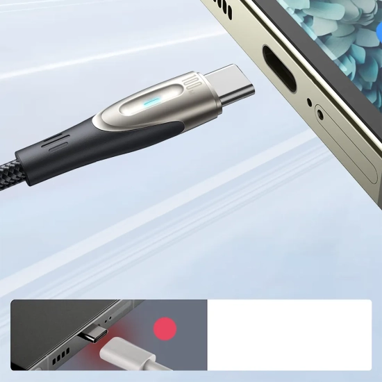 JOYROOM Kabel przewód w oplocie Pioneer Series USB-C 240W 1.2m czarny