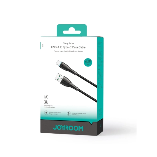 JOYROOM Kabel przewód Starry Series USB-A - USB-C 3A 1m czarny
