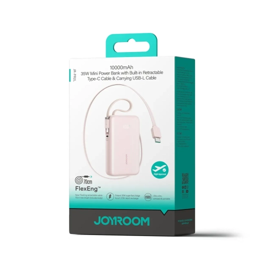 Powerbank Joyroom JR-PR2L 10000 mAh 35 W Lightning różowy