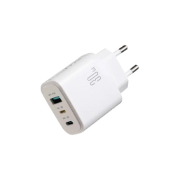 JOYROOM Ładowarka sieciowa USB-A USB-C USB-L JR-TG6 GaN 30W - biała