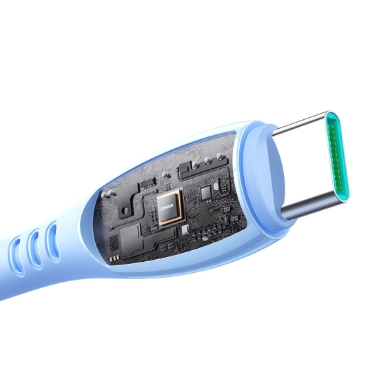 JOYROOM Kabel przewód USB-A - USB-C Vibrant Series 3A 1.2m - niebieski