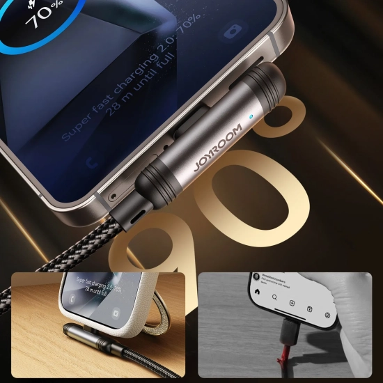 JOYROOM Kabel przewód kątowy USB-C 60W 1.2m - czarny