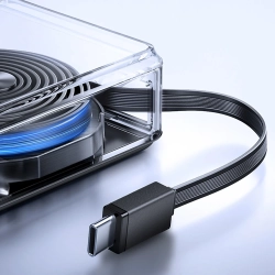 JOYROOM Powerbank 10000mAh 22.5W ze zwijanym kablem USB-C - czarny