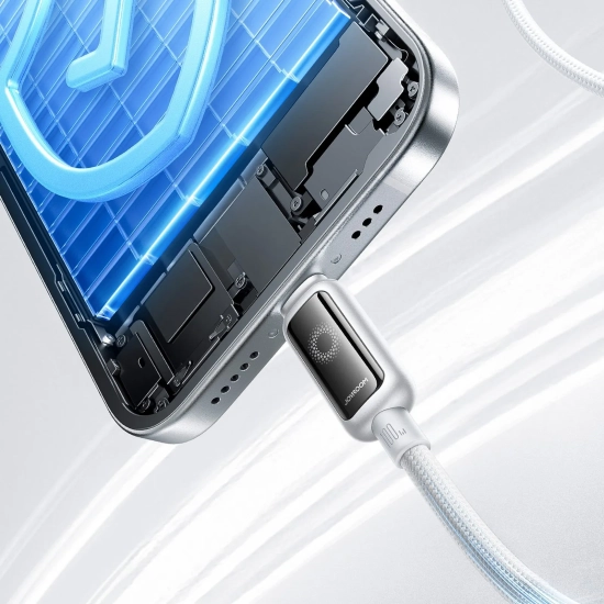 JOYROOM Kabel przewód w oplocie USB-C 100W 1.2m - biały