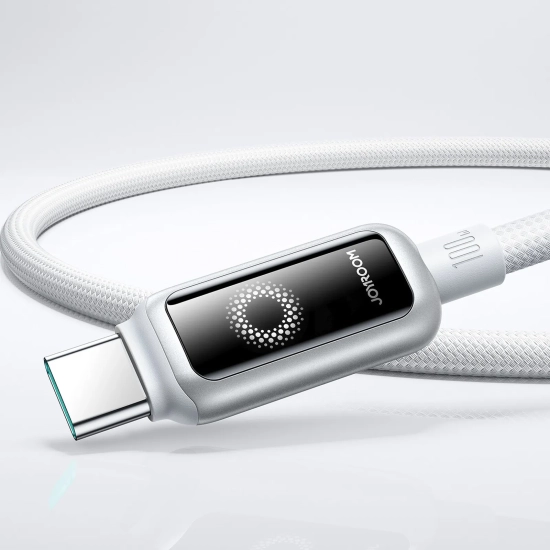 JOYROOM Kabel przewód w oplocie USB-C 100W 1.2m - biały