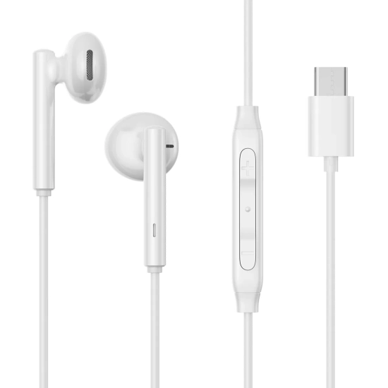 JOYROOM Zestaw słuchawkowy słuchawki douszne USB-C JR-EC05 białe