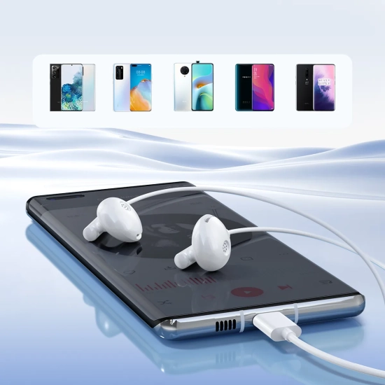 JOYROOM Zestaw słuchawkowy słuchawki douszne USB-C JR-EC05 białe