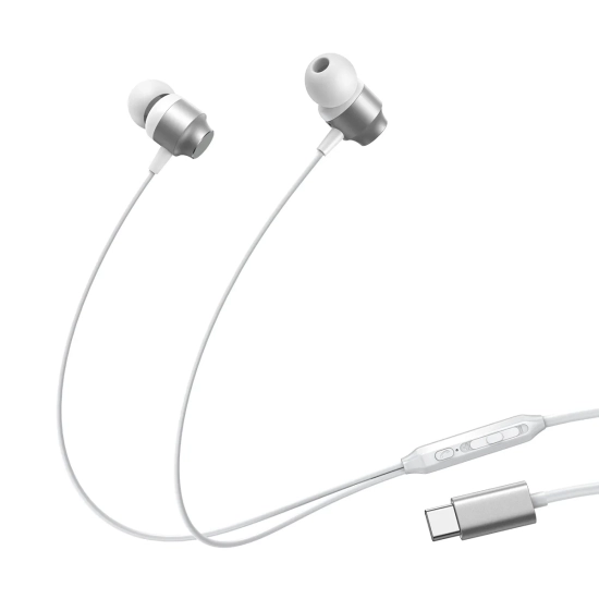JOYROOM Zestaw słuchawkowy słuchawki douszne USB-C JR-EC06 srebrne