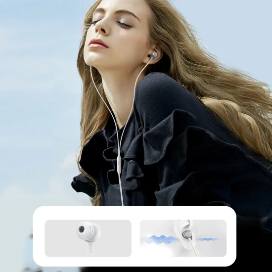 JOYROOM Zestaw słuchawkowy słuchawki douszne USB-C JR-EC06 srebrne
