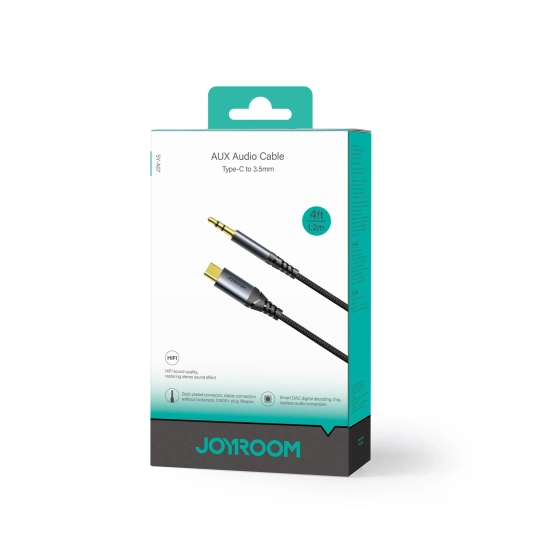 JOYROOM Kabel audio stereo do telefonu AUX 3.5 mm mini jack - USB-C 1.2m
