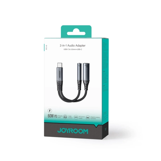JOYROOM 2w1 Adapter przejściówka ładowarka + słuchawki USB-C do USB-C /
