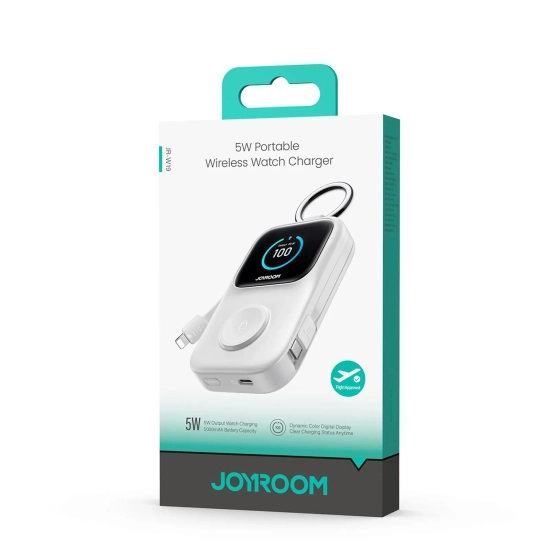 JOYROOM Powerbank 5000mAh z ładowaniem bezprzewodowym zegarka 5 W - biały