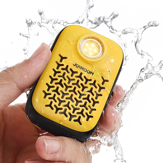 JOYROOM Głośnik przenośny z latarką magnesem klipsem Bluetooth IP67 - żółty