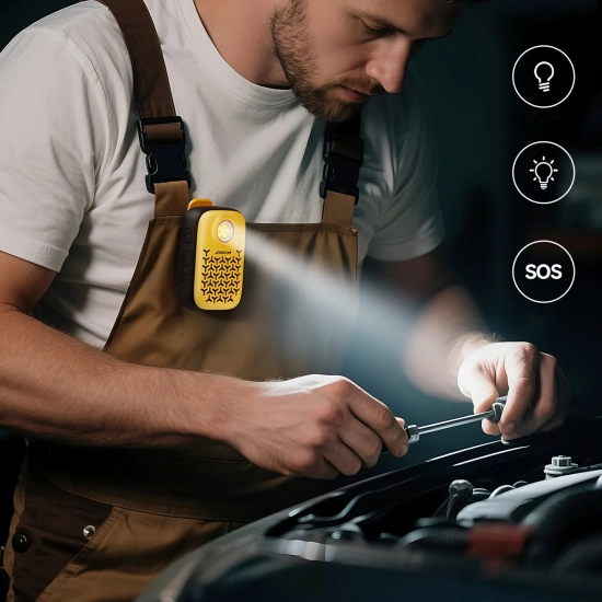 JOYROOM Głośnik przenośny z latarką magnesem klipsem Bluetooth IP67 - żółty