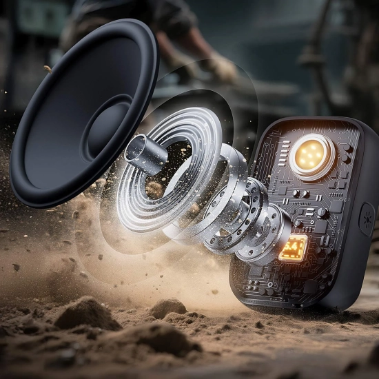 JOYROOM Głośnik przenośny z latarką magnesem klipsem Bluetooth IP67 - żółty