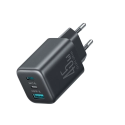 JOYROOM Ładowarka sieciowa USB-C iPhone Lightning USB-A GaN 45W - czarna