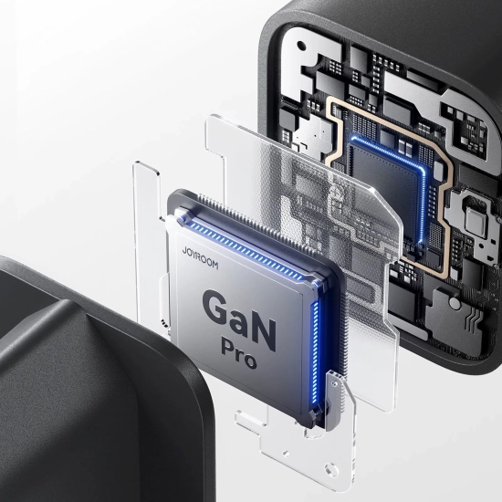 JOYROOM Ładowarka sieciowa USB-C iPhone Lightning USB-A GaN 45W - czarna