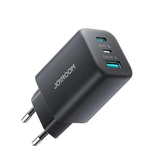 JOYROOM Ładowarka sieciowa USB-C iPhone Lightning USB-A GaN 45W - czarna