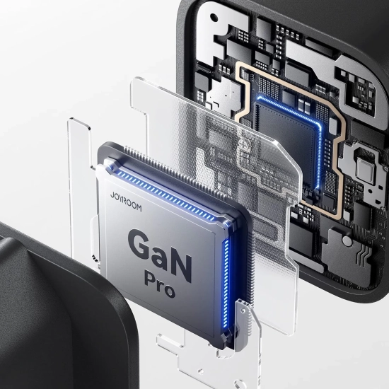 JOYROOM Ładowarka sieciowa USB-C iPhone Lightning USB-A GaN 45W - czarna