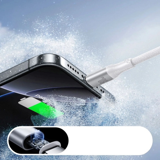 JOYROOM Kabel przewód S-A28 z oplotem USB-C 60W 1m - biały