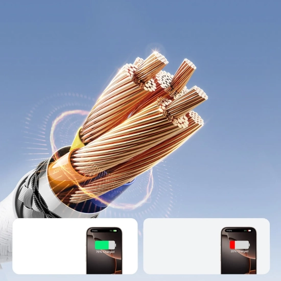 JOYROOM Kabel przewód S-A28 z oplotem USB-C 60W 2m - biały