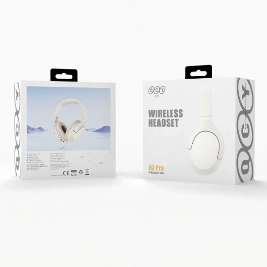 QCY Słuchawki bezprzewodowe nauszne H2 Pro ENC Bluetooth - białe