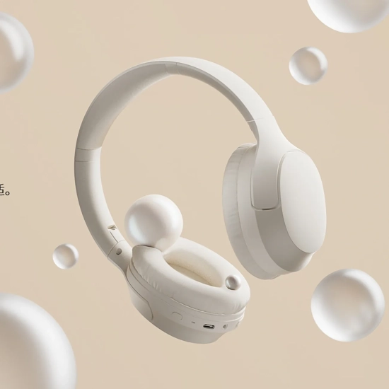 QCY Słuchawki bezprzewodowe nauszne H2 Pro ENC Bluetooth - białe