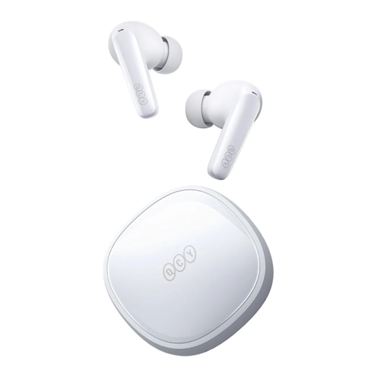 QCY Słuchawki bezprzewodowe dokanałowe T13X ENC IPX5 Bluetooth - białe