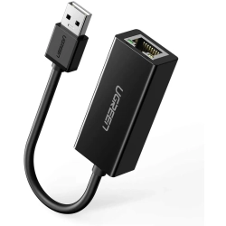 UGREEN Zewnętrzna karta sieciowa LAN RJ45 - USB 2.0 100 Mbps - czarny