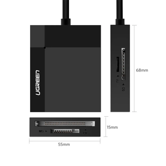 UGREEN Czytnik kart pamięci SD / micro SD / CF / MS wtyczka USB 3.0