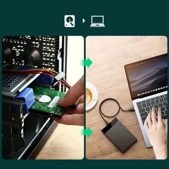 UGREEN Obudowa kieszeń na dysk SATA 2.5'' 6TB USB-C 3.0 czarny
