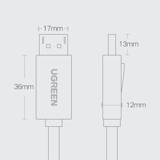 UGREEN Kabel przewód do monitora TV DisplayPort 3m czarny