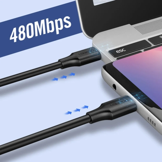 UGREEN Kabel przewód USB-C do ładowania i transferu danych 3A 2m czarny