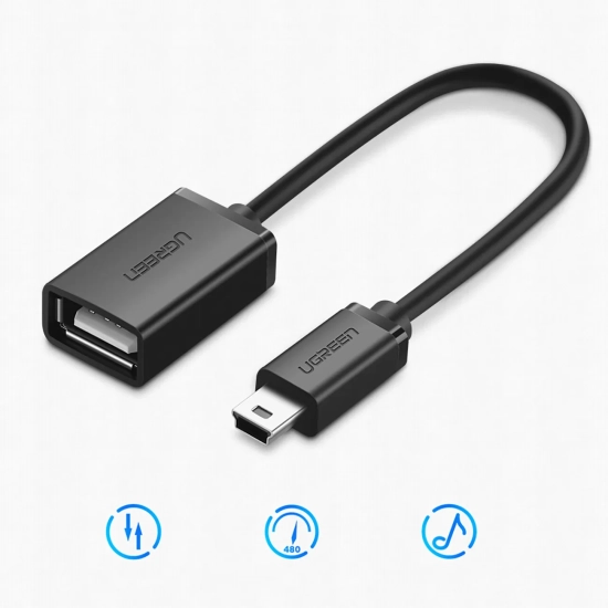 UGREEN Adapter przejściówka mini USB-B (męski) - USB-A (żeński) OTG 10cm