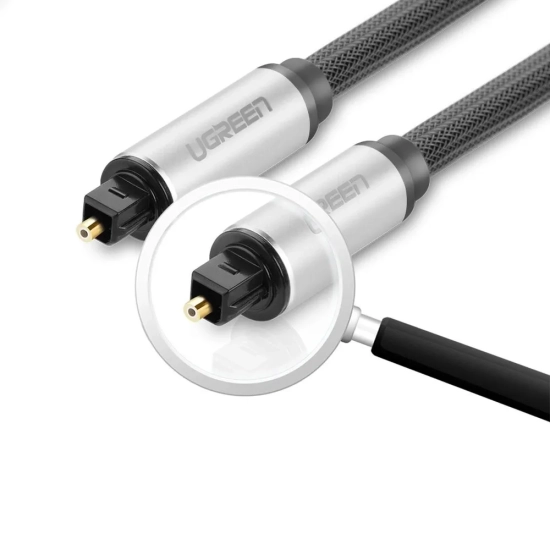 UGREEN Kabel przewód optyczny audio światłowód Toslink SPDIF 1m - szary