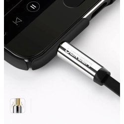 UGREEN Płaski kabel przewód audio AUX 3.5mm mini jack 2m srebrny