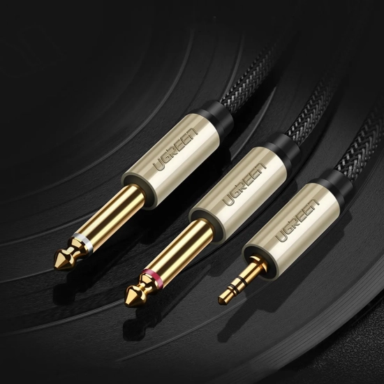UGREEN Kabel przewód rozdzielacz audio mini jack 3.5 mm - 2x jack 6.35mm