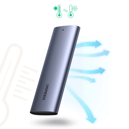 UGREEN Kieszeń na dysk obudowa dysku twardego M.2 B-Key SATA 3.0 szary +