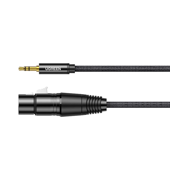 UGREEN Kabel przewód audio 3.5mm mini jack (męski) - XLR (żeński) 1m czarny