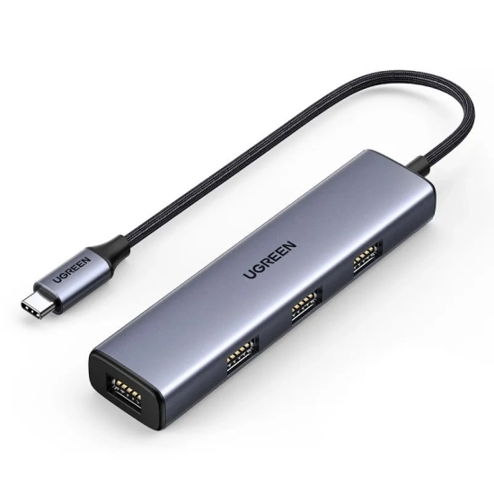 UGREEN Rozdzielacz rozgałęźnik HUB USB-C na 4x USB 3.2 srebrny