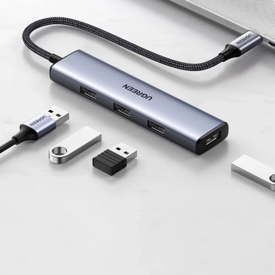 UGREEN Rozdzielacz rozgałęźnik HUB USB-C na 4x USB 3.2 srebrny