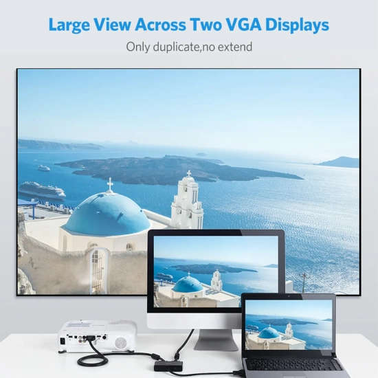 UGREEN Rozdzielacz ekranów monitorów adapter Video VGA - 2x VGA czarny