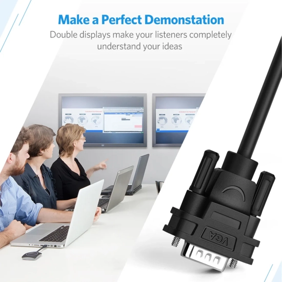 UGREEN Rozdzielacz ekranów monitorów adapter Video VGA - 2x VGA czarny