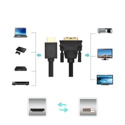 UGREEN Kabel przewód przejściówka HDMI - DVI 4K 60Hz 30AWG 1m czarny